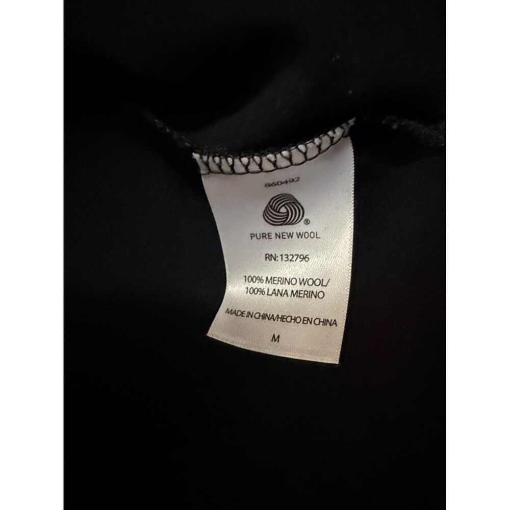 Segments 100% Merino Wool Black Long Sleeve Crew Neck Top Base layer Shirt Med - Picture 3 of 4